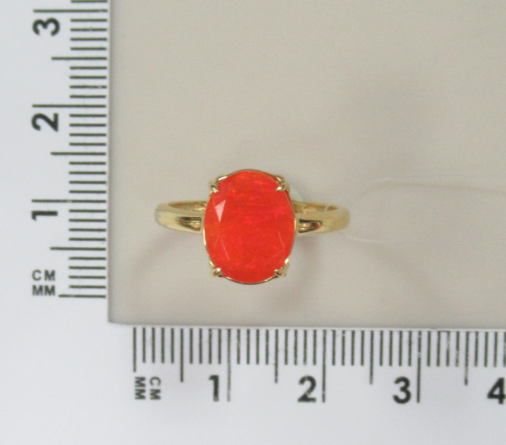 Серебряное кольцо с огненным опалом
